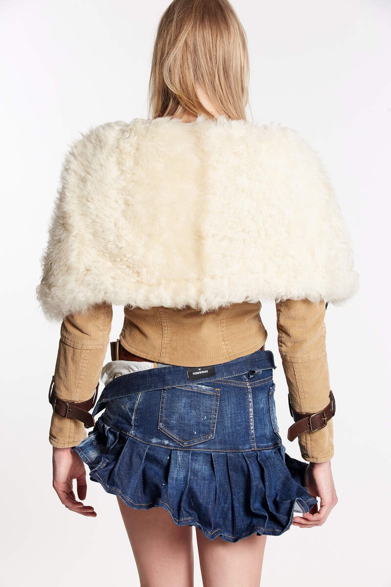 SHEARLING TRIM MINI KABAN - 2