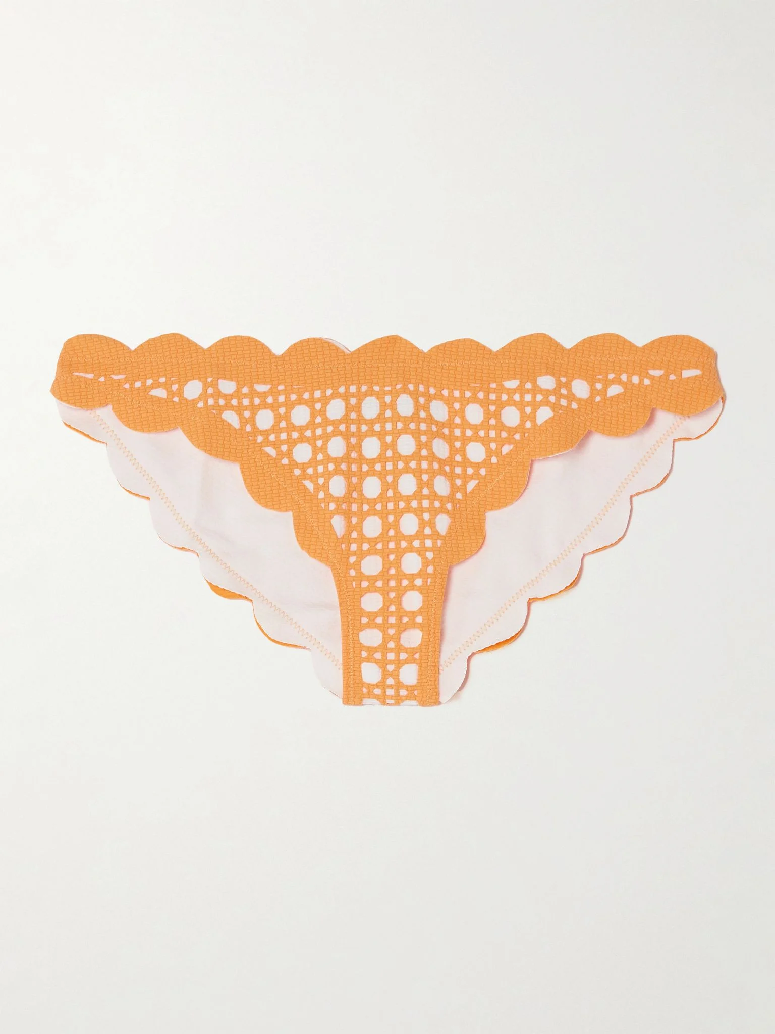 + NET SUSTAIN Antibes scalloped laser-cut bikini briefs Orange - 1