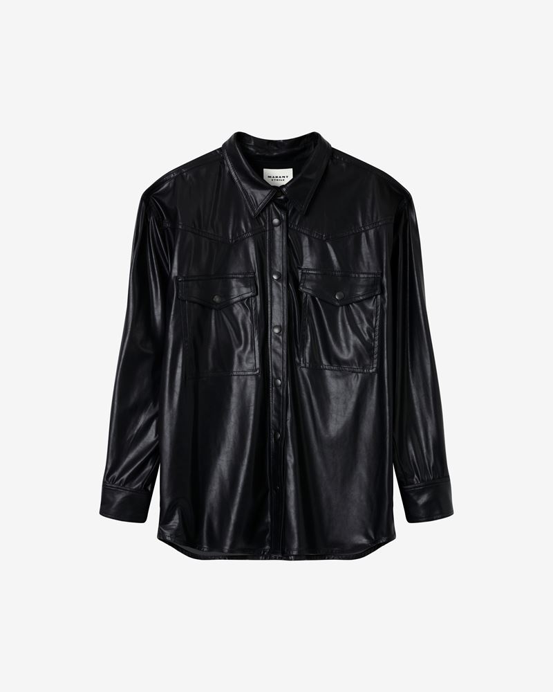 BERNY FAUX LEATHER SHIRT - 1