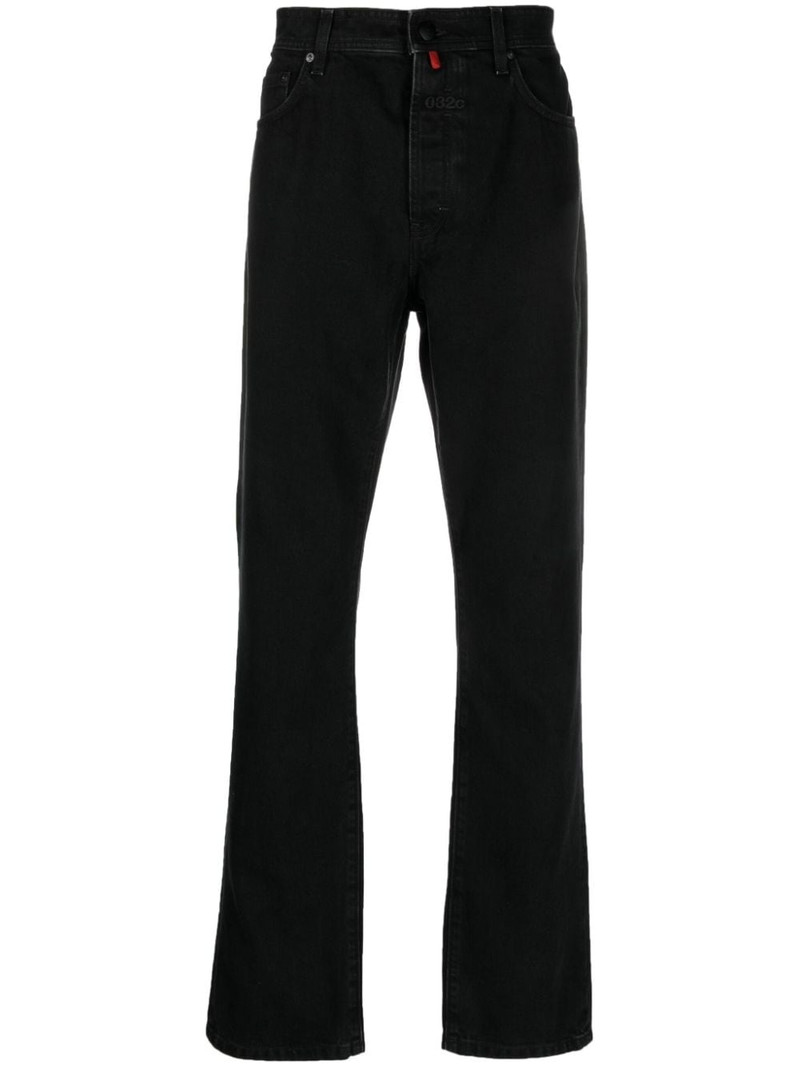 logo-patch organic cotton jeans 1