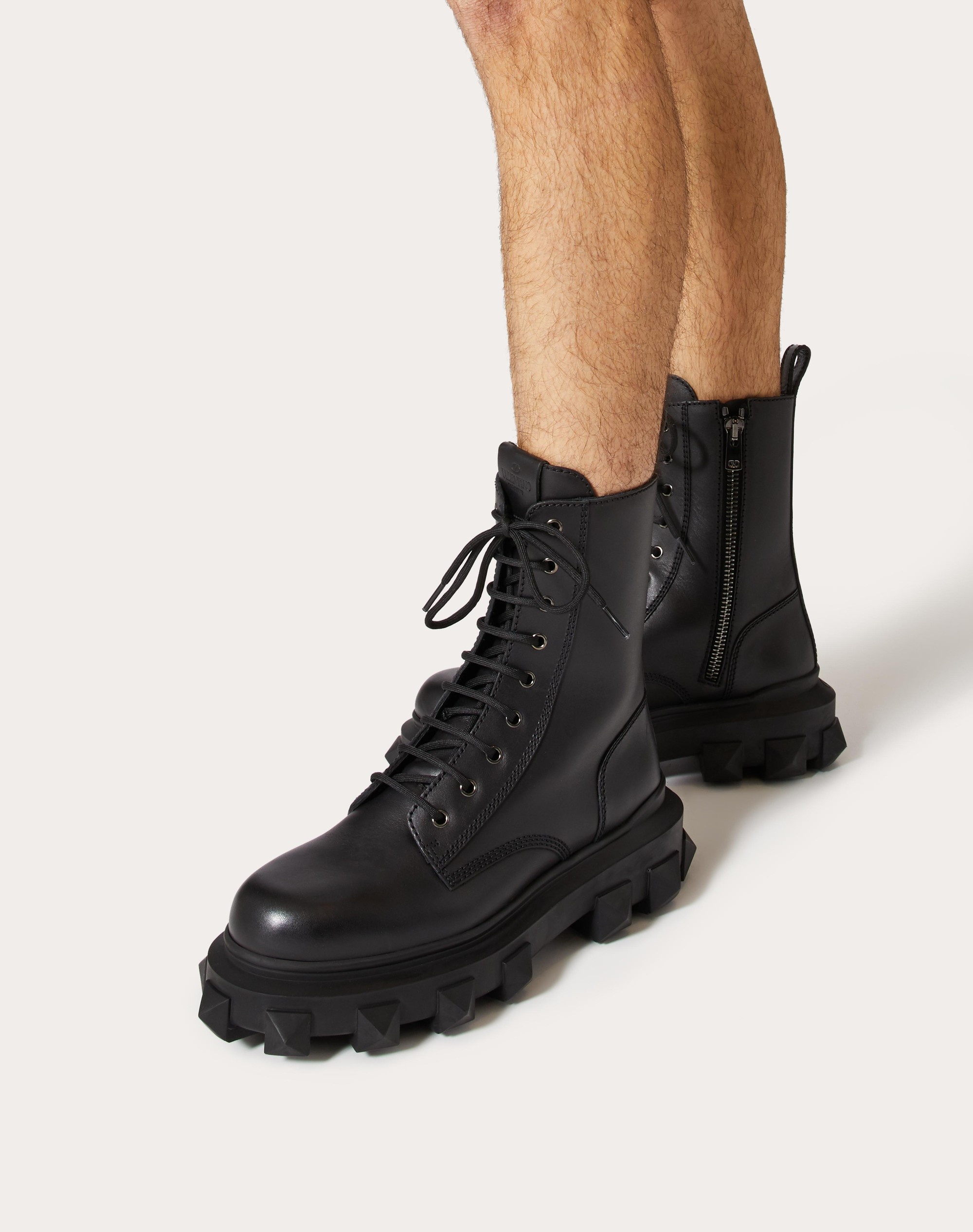 TRACKSTUD CALFSKIN COMBAT BOOT - 6