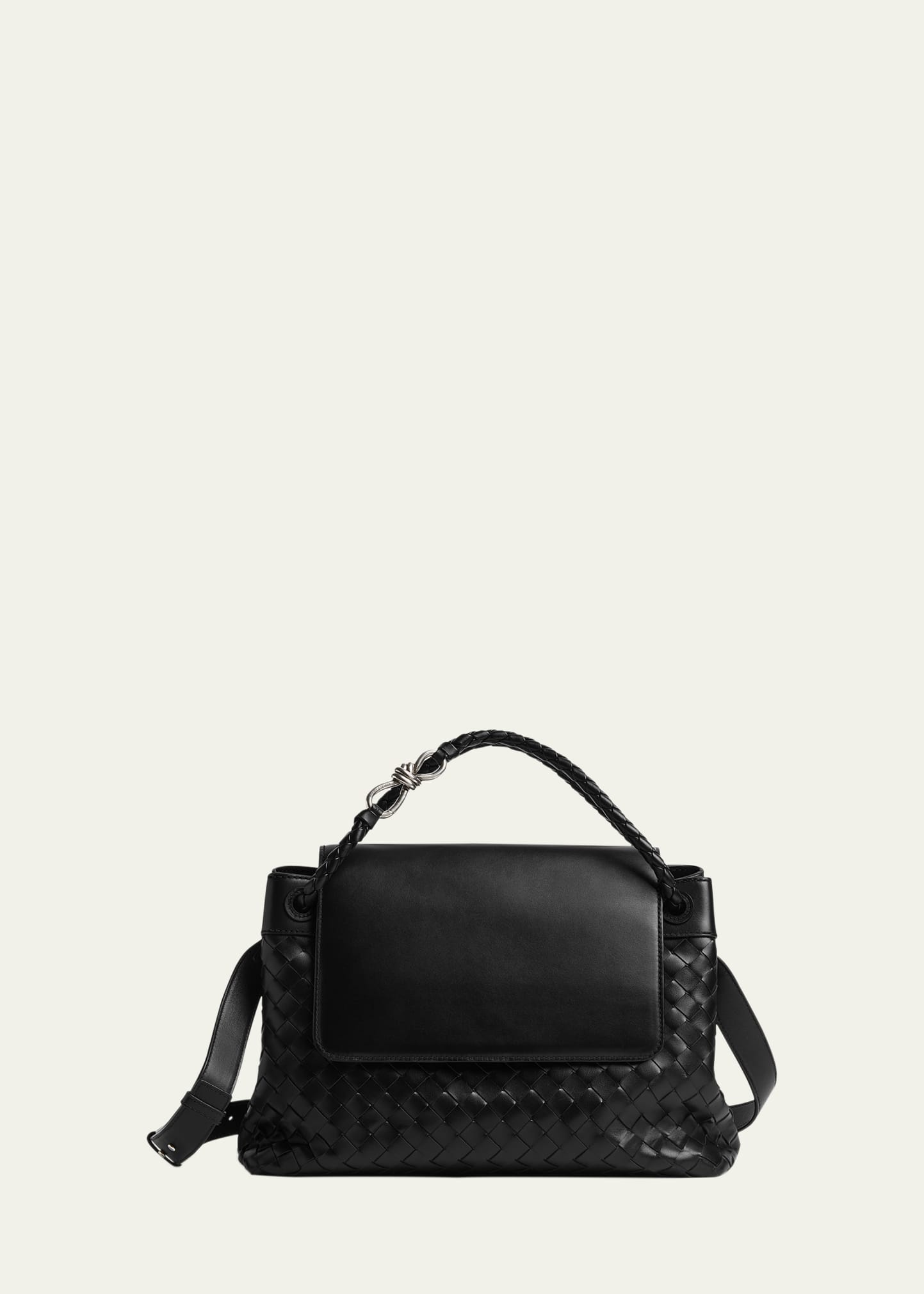 Men's Andiamo Medium Intrecciato Leather Messenger Bag - 3