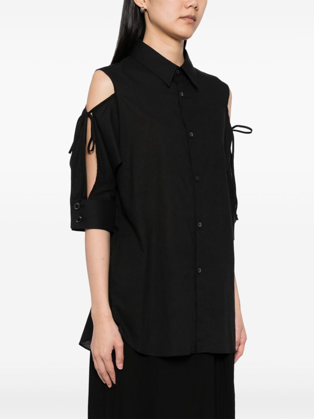 asymmetric-shoulder shirt - 3
