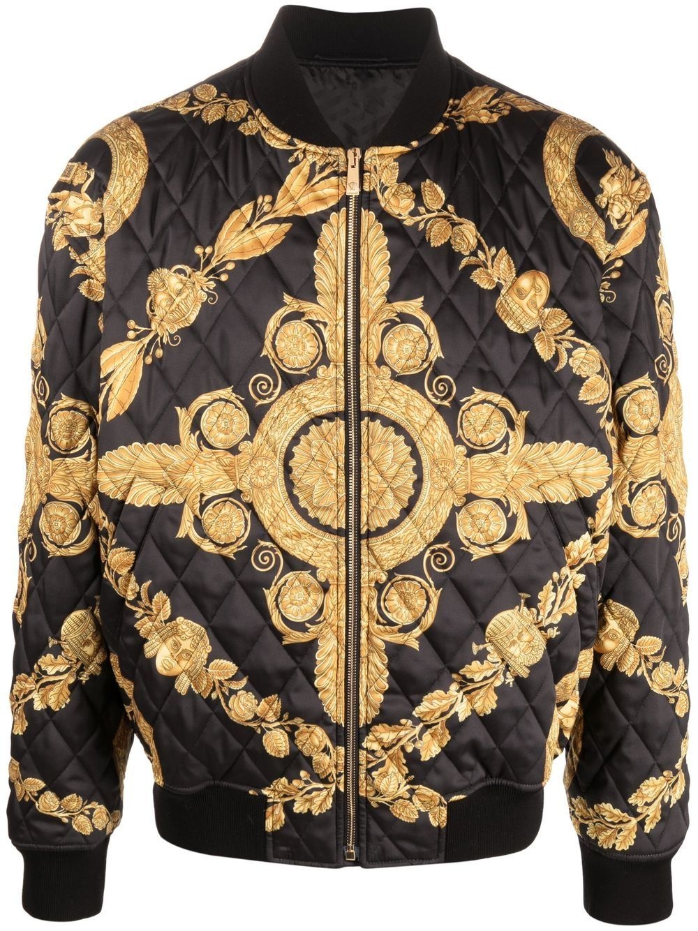 Maschera Baroque-print quilted bomber jacket - 1