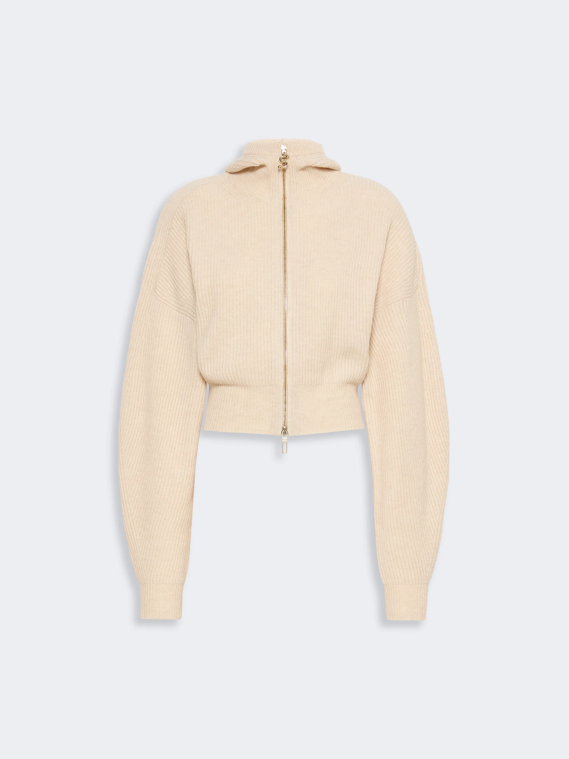 BALCO Wool and cashmere hooded cardigan - BEIGE - 1