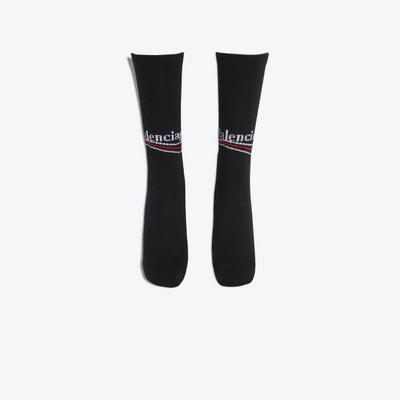 BALENCIAGA Men's Political Campaign Tennis Socks in Black outlook