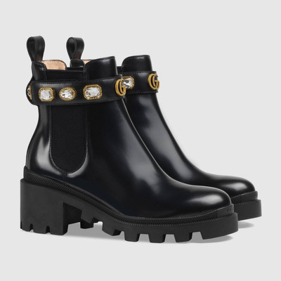 GUCCI Leather ankle boot with belt outlook