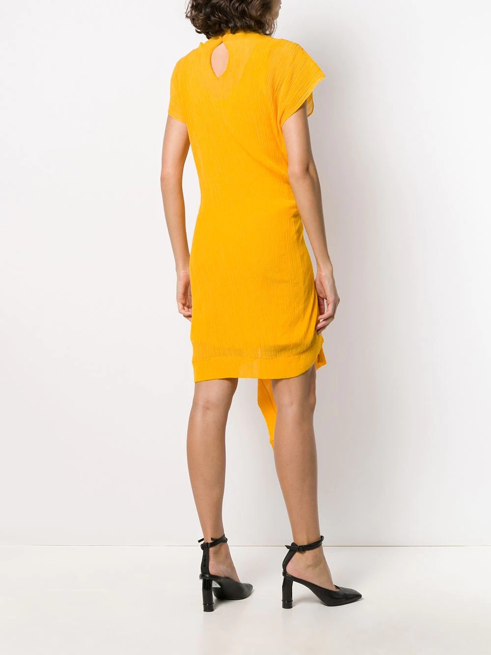 draped front shift dress - 4