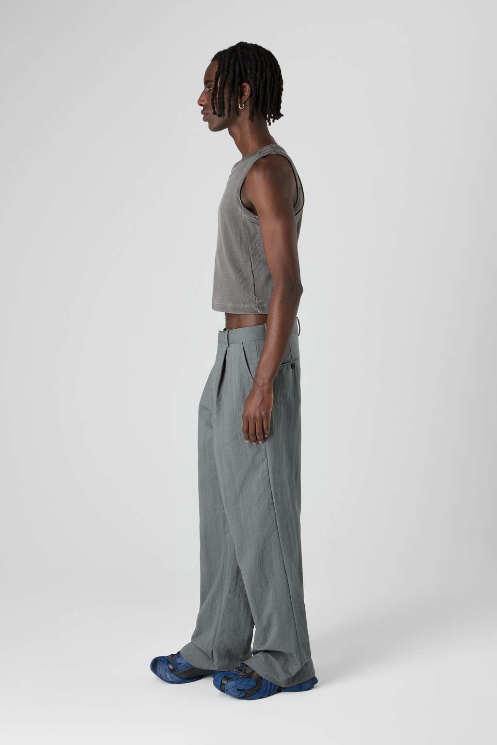 Gray Technical Suit Trousers - 4
