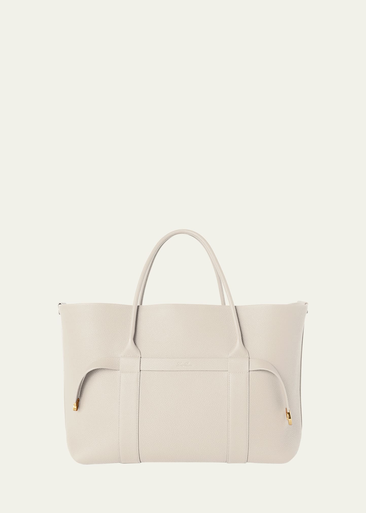 Ghiera Grained Leather & Cashmere Tote Back - 1