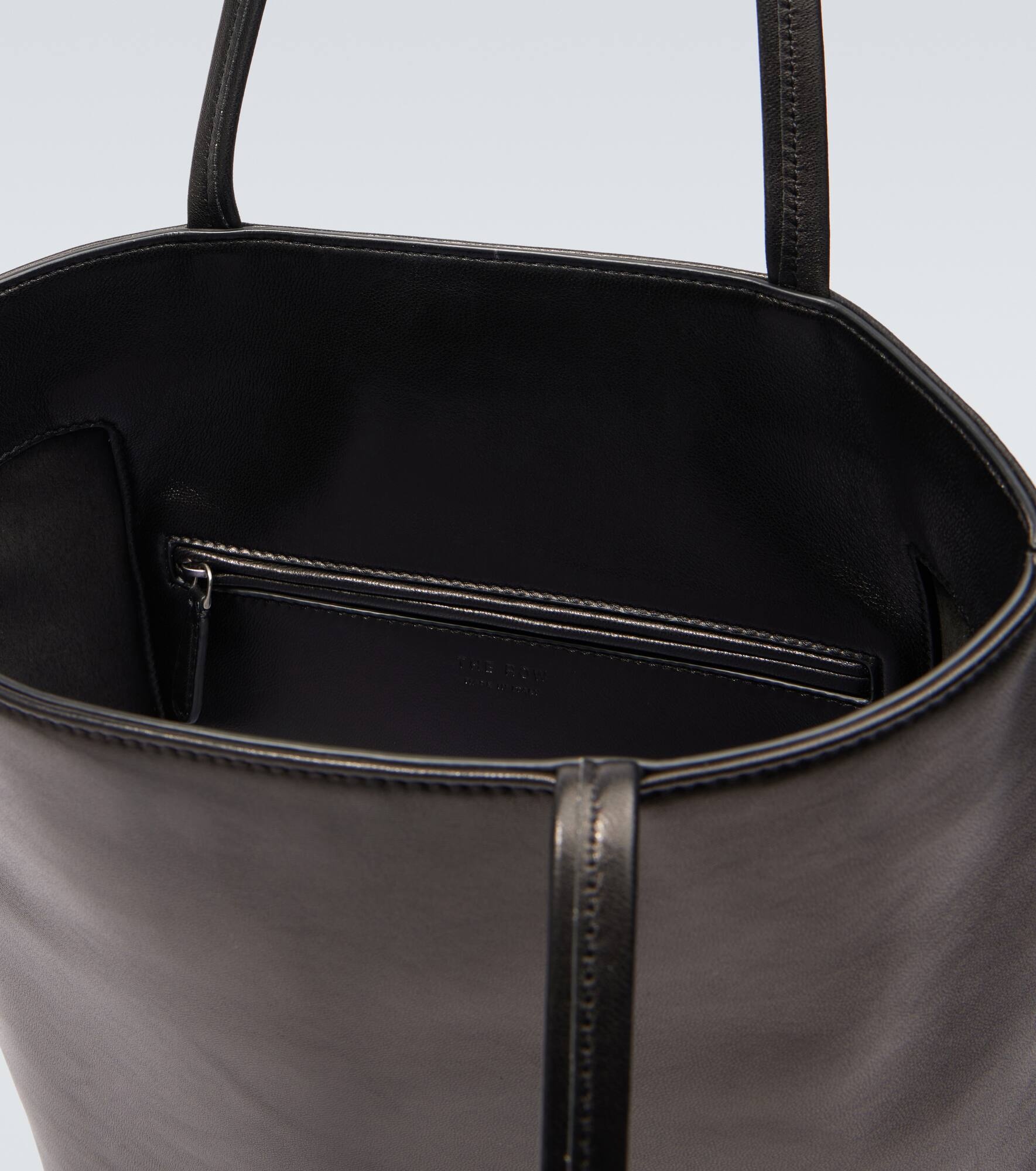 Flat leather tote bag - 4