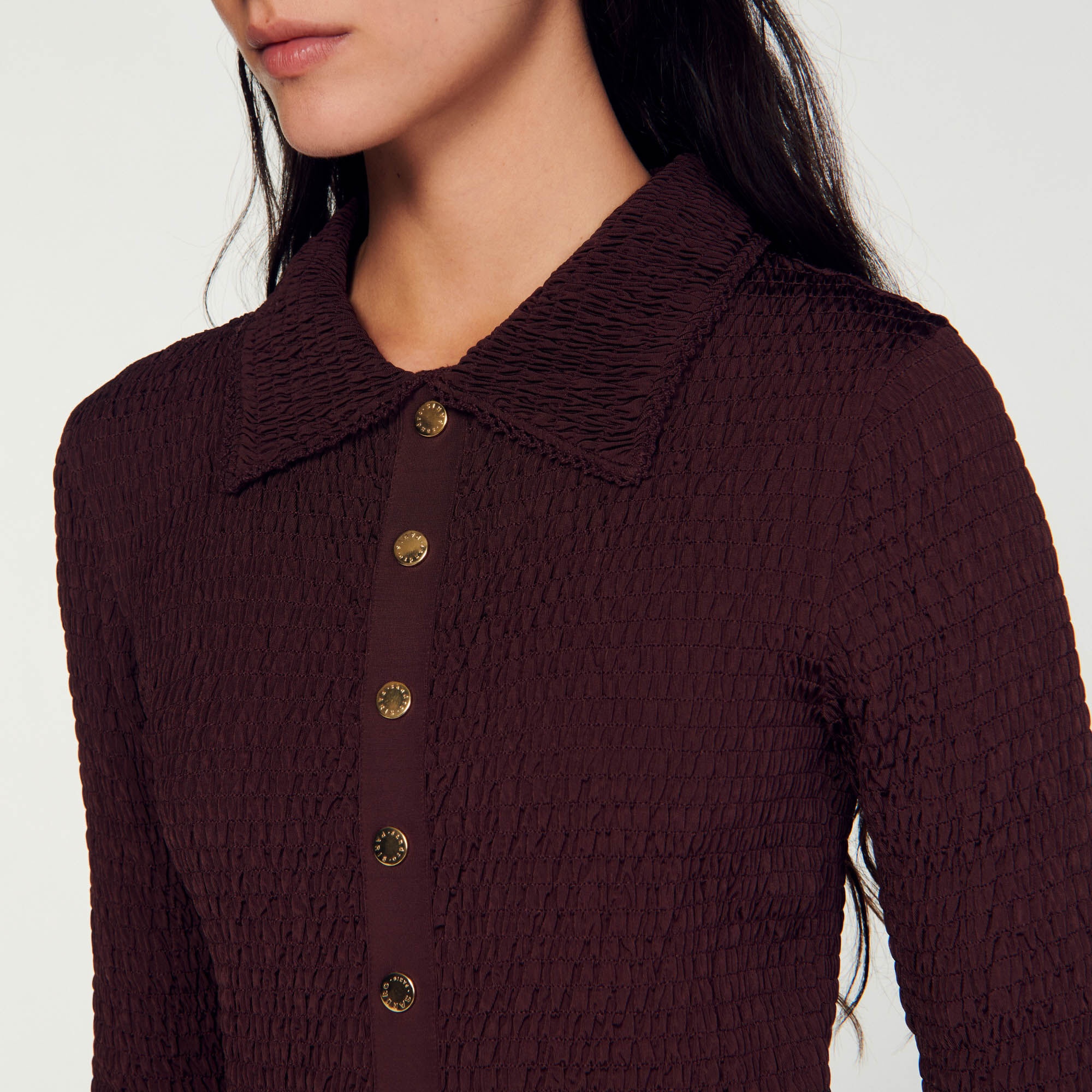 SMOCKED SHIRT TOP - 4