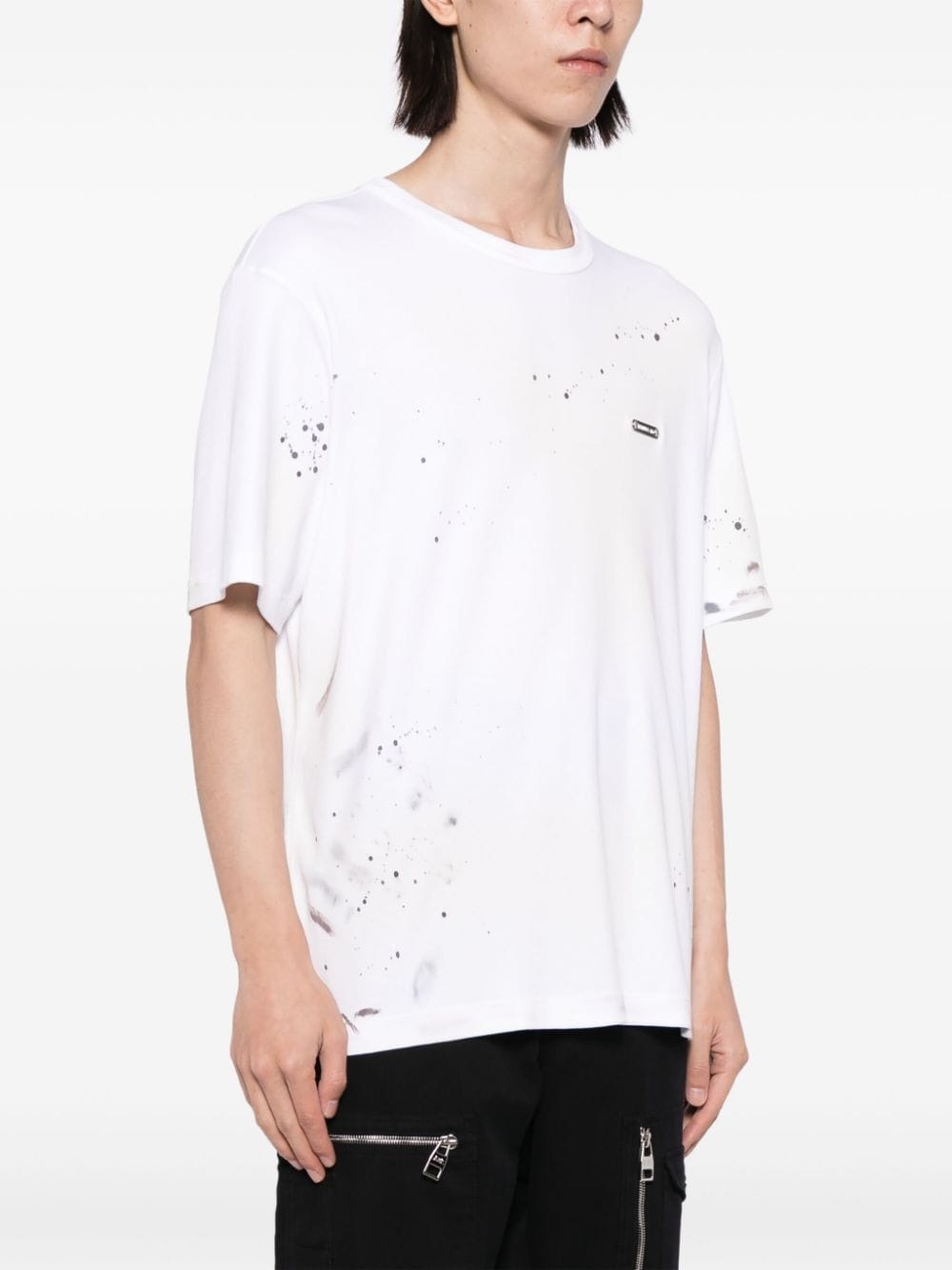 paint-splatter cotton T-shirt - 3