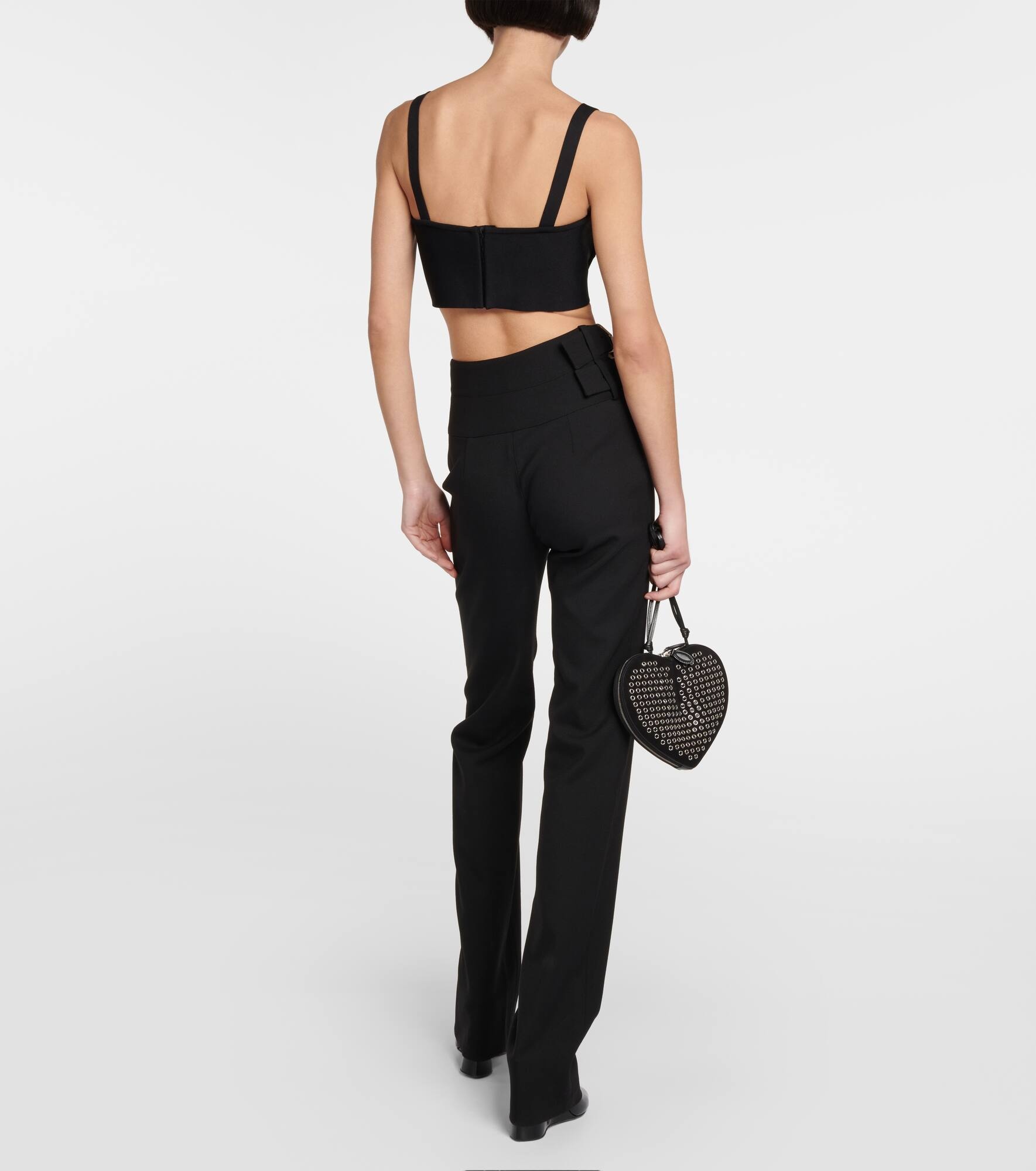 Belted straight wool pants - 3