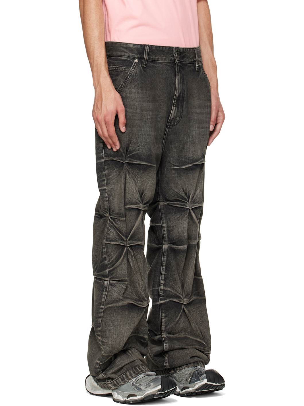 Black Wrinkled Jeans - 2