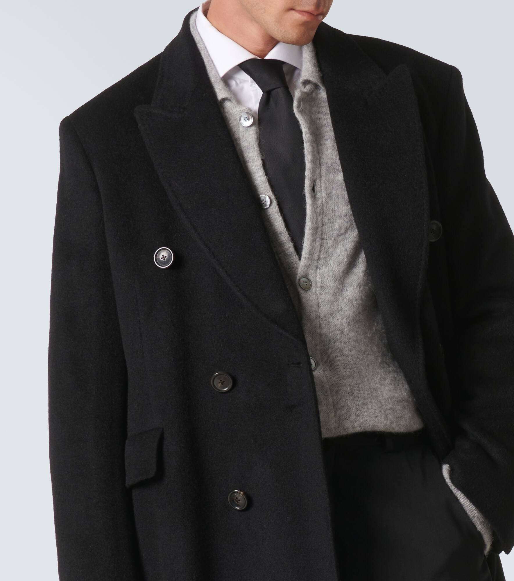 Whale double-breasted mohair-blend coat - 6