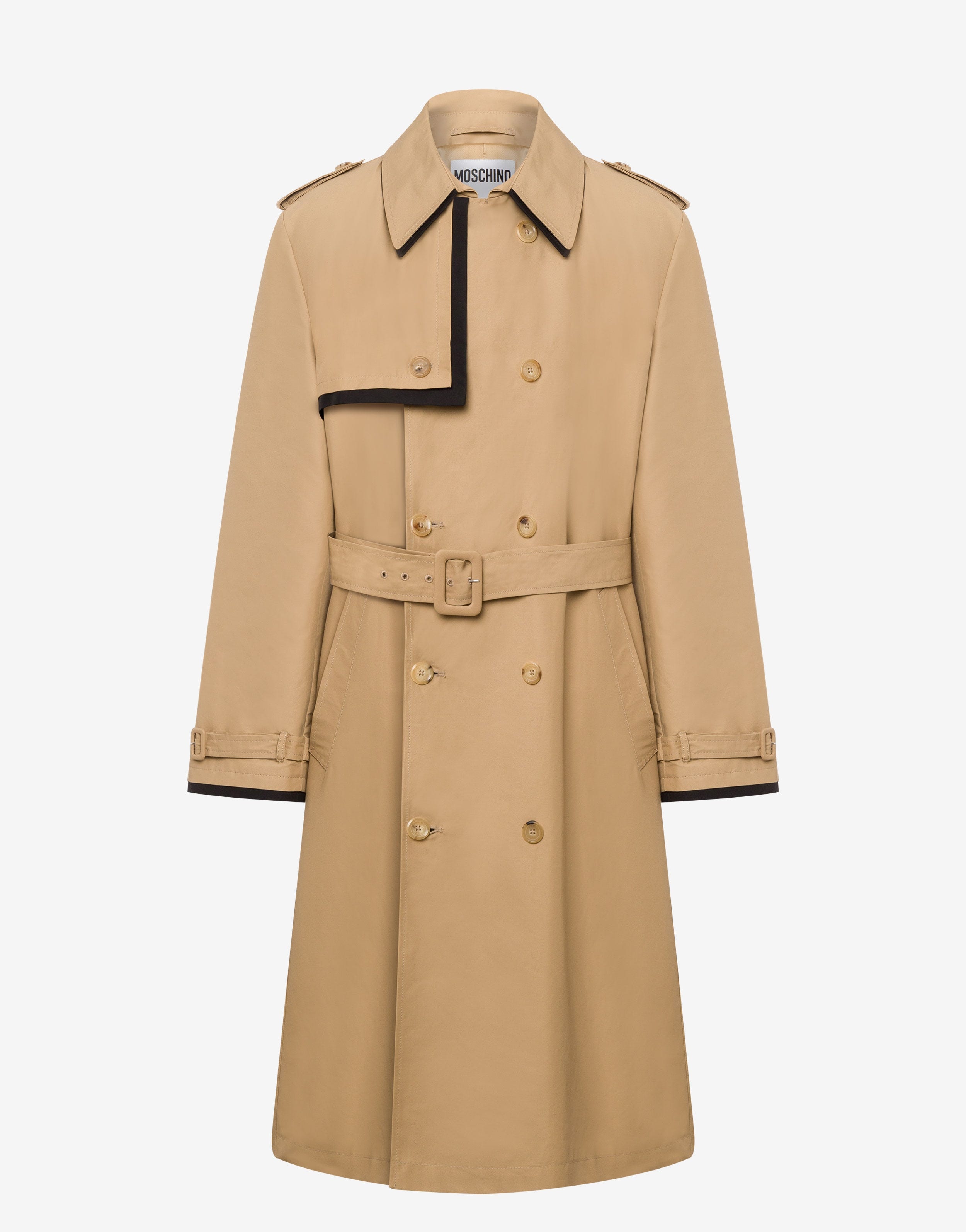 Moschino CONTRASTING LAYERS CANVAS TRENCH COAT | REVERSIBLE