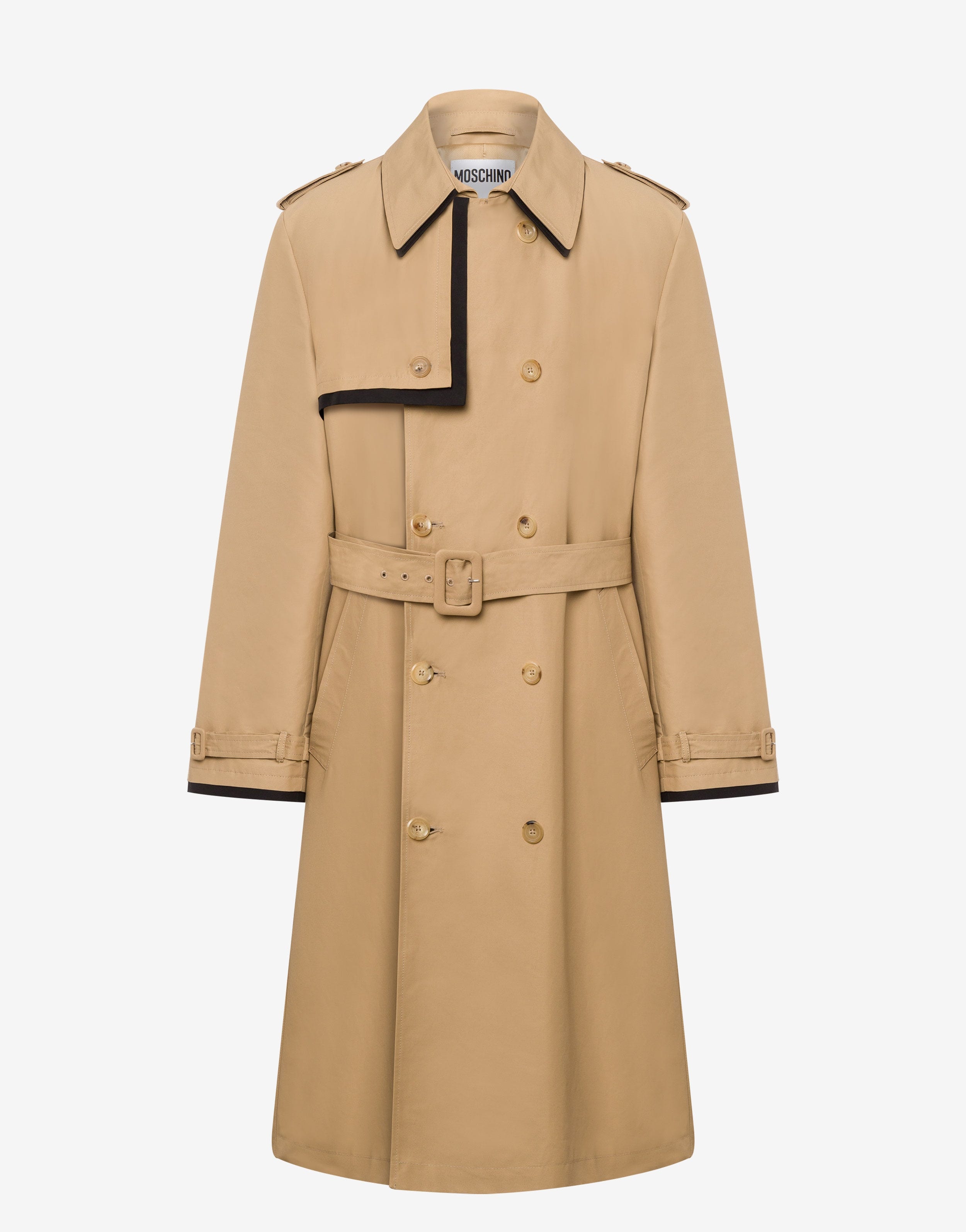 CONTRASTING LAYERS CANVAS TRENCH COAT - 1