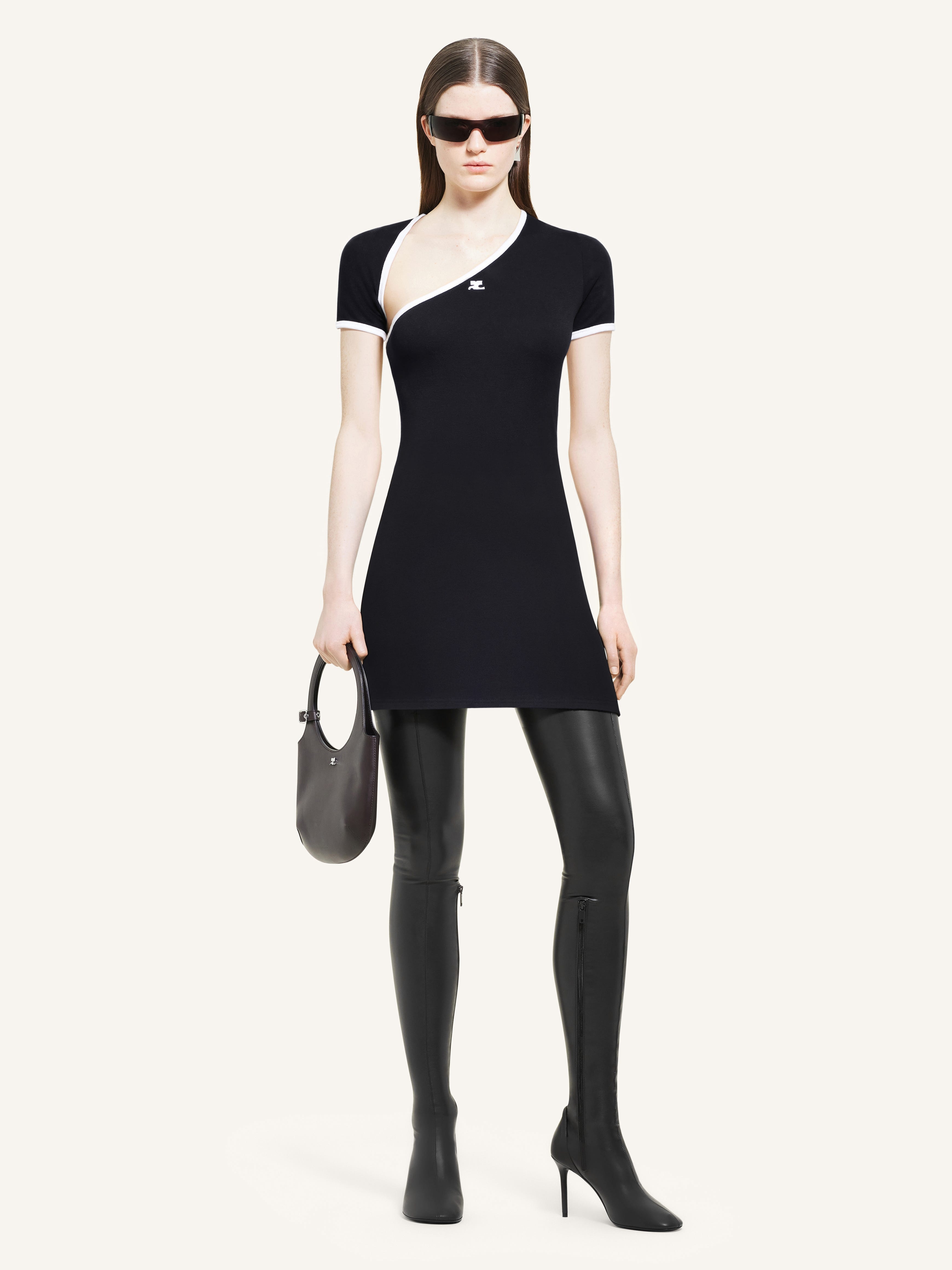 MINI SLASH CONTRAST DRESS - 2