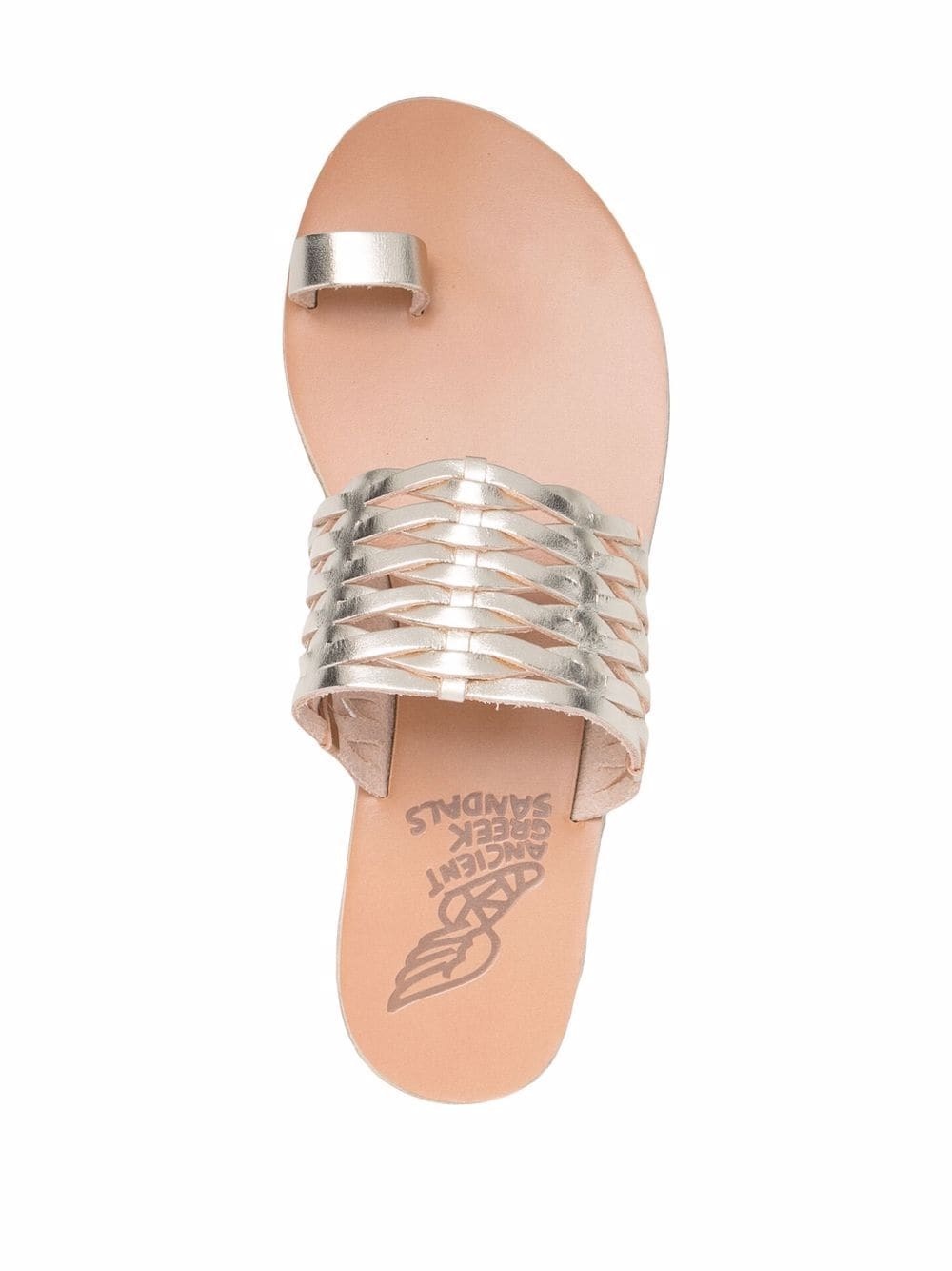 metallic-effect leather mules - 4