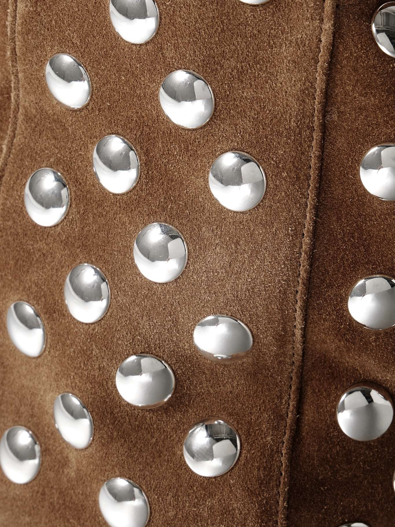 Elena medium studded suede shoulder bag - 4