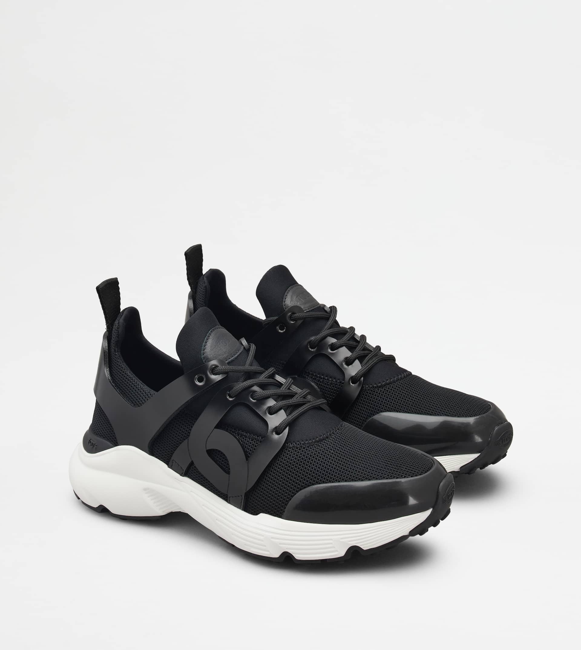 KATE SNEAKERS IN LEATHER AND TECHNICAL FABRIC - BLACK - 4