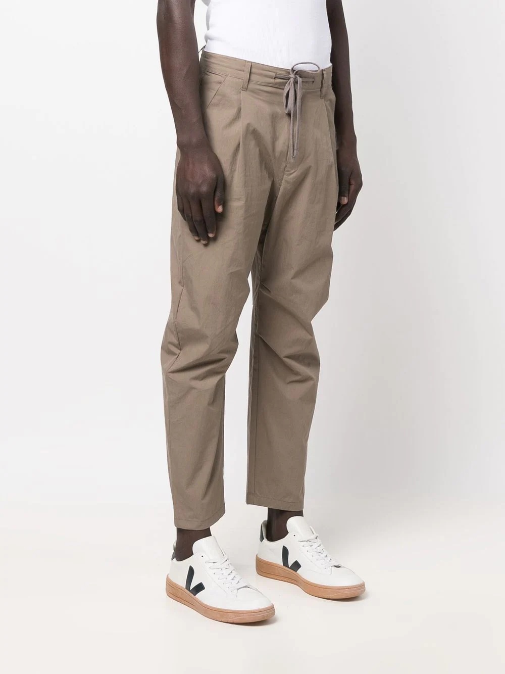 drawstring tapered-leg trousers - 3