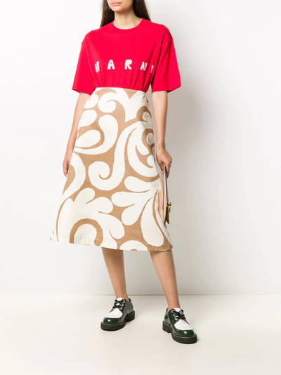 Marni abstract-pattern skirt outlook