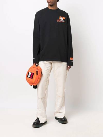 Heron Preston logo-print long-sleeve cotton T-shirt outlook