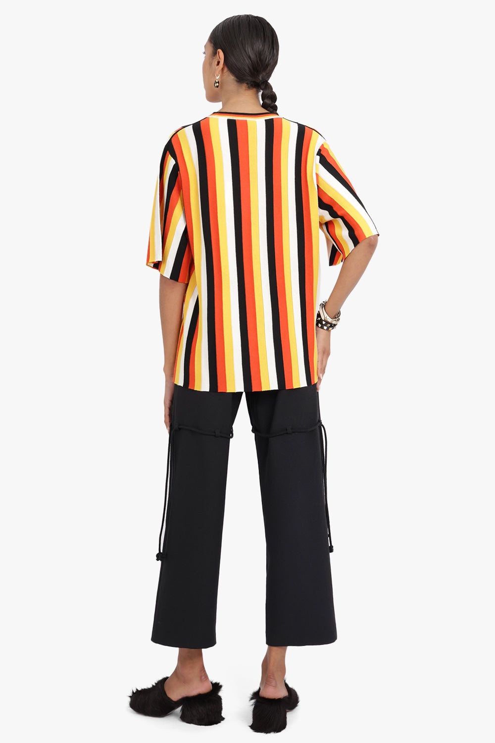 STRIPE KNIT TOP | MULTICOLOUR ORANGE - 4
