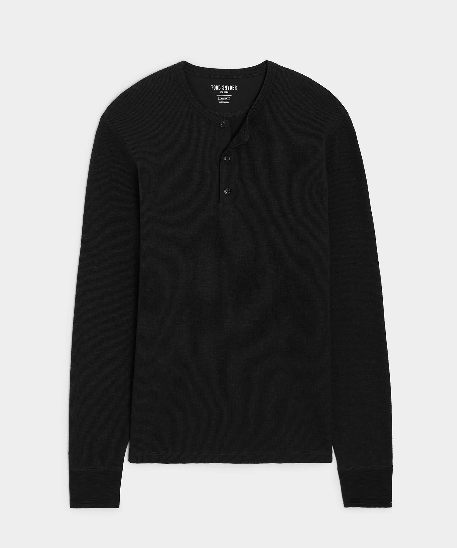 Lightweight Mini Waffle Henley - 1