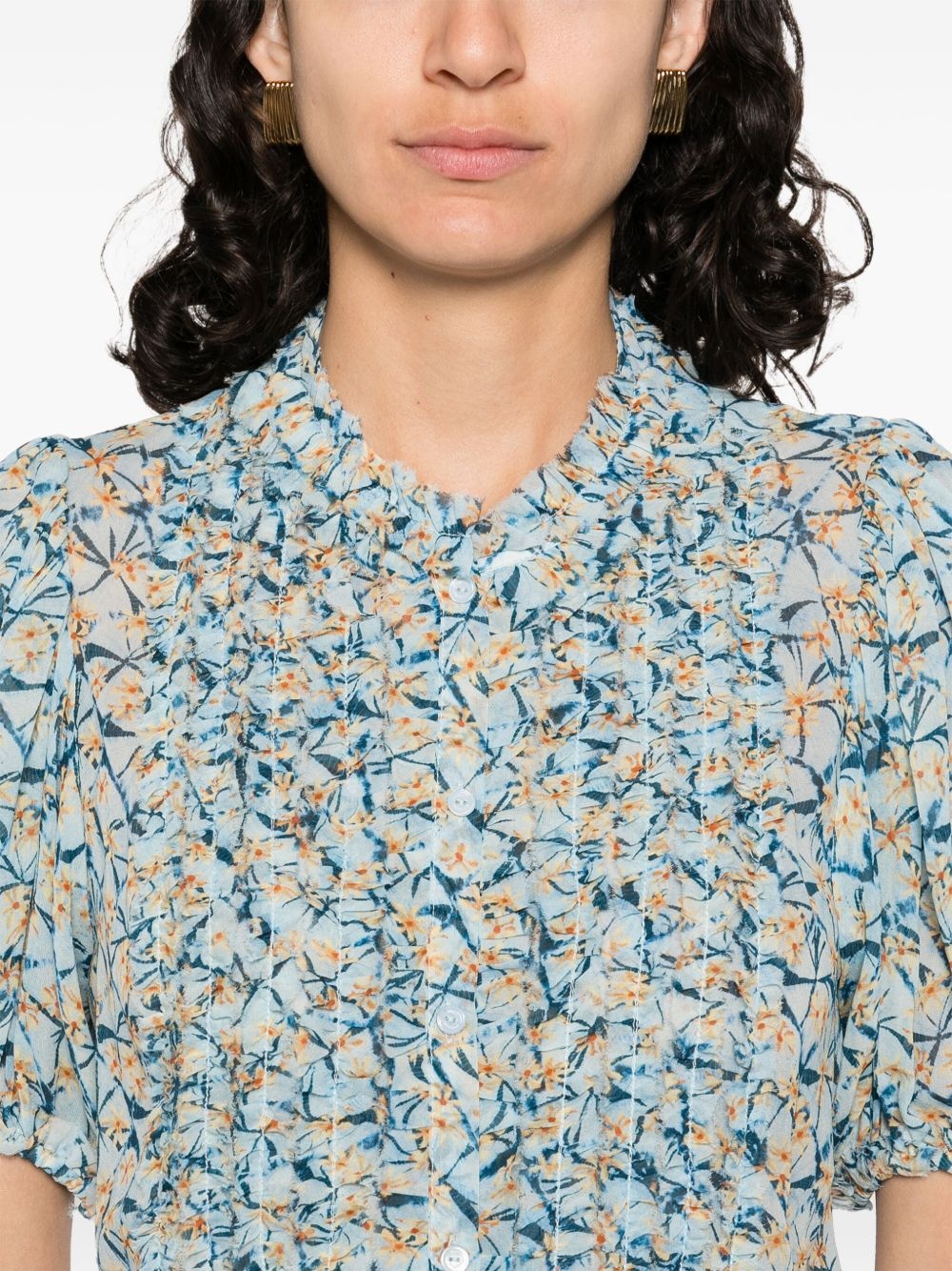 floral-print silk shirt - 5