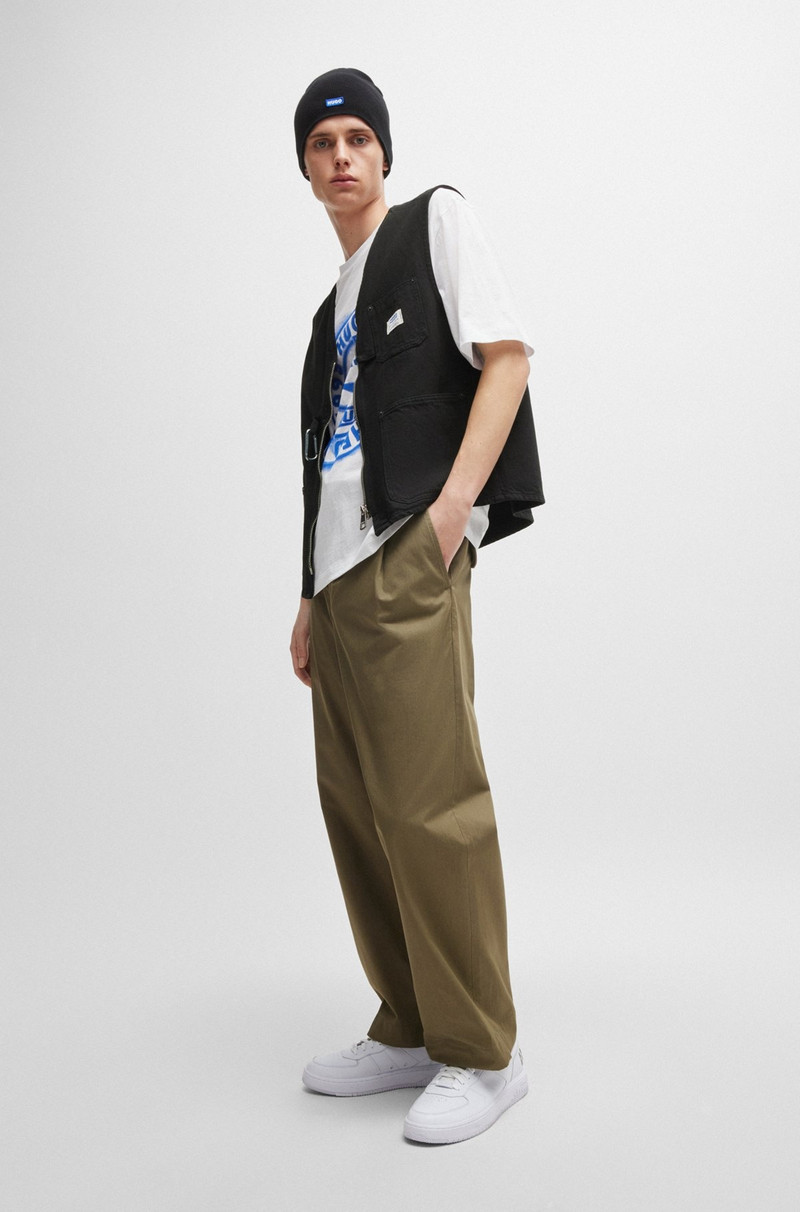 HUGO ZIP-UP WAISTCOAT IN COTTON DENIM outlook