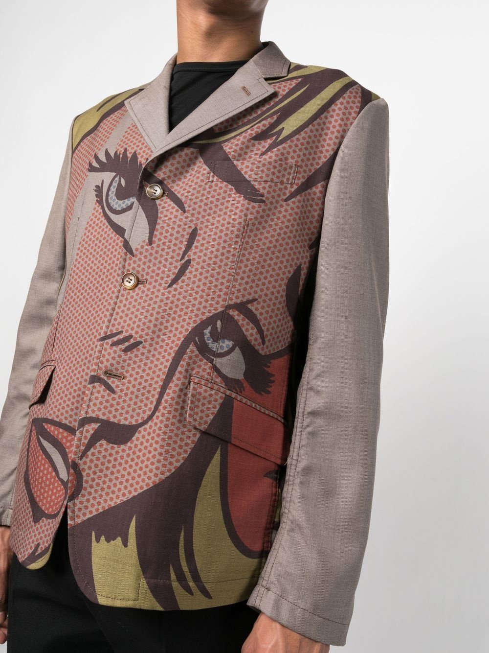 graphic-print single-breasted blazer - 5