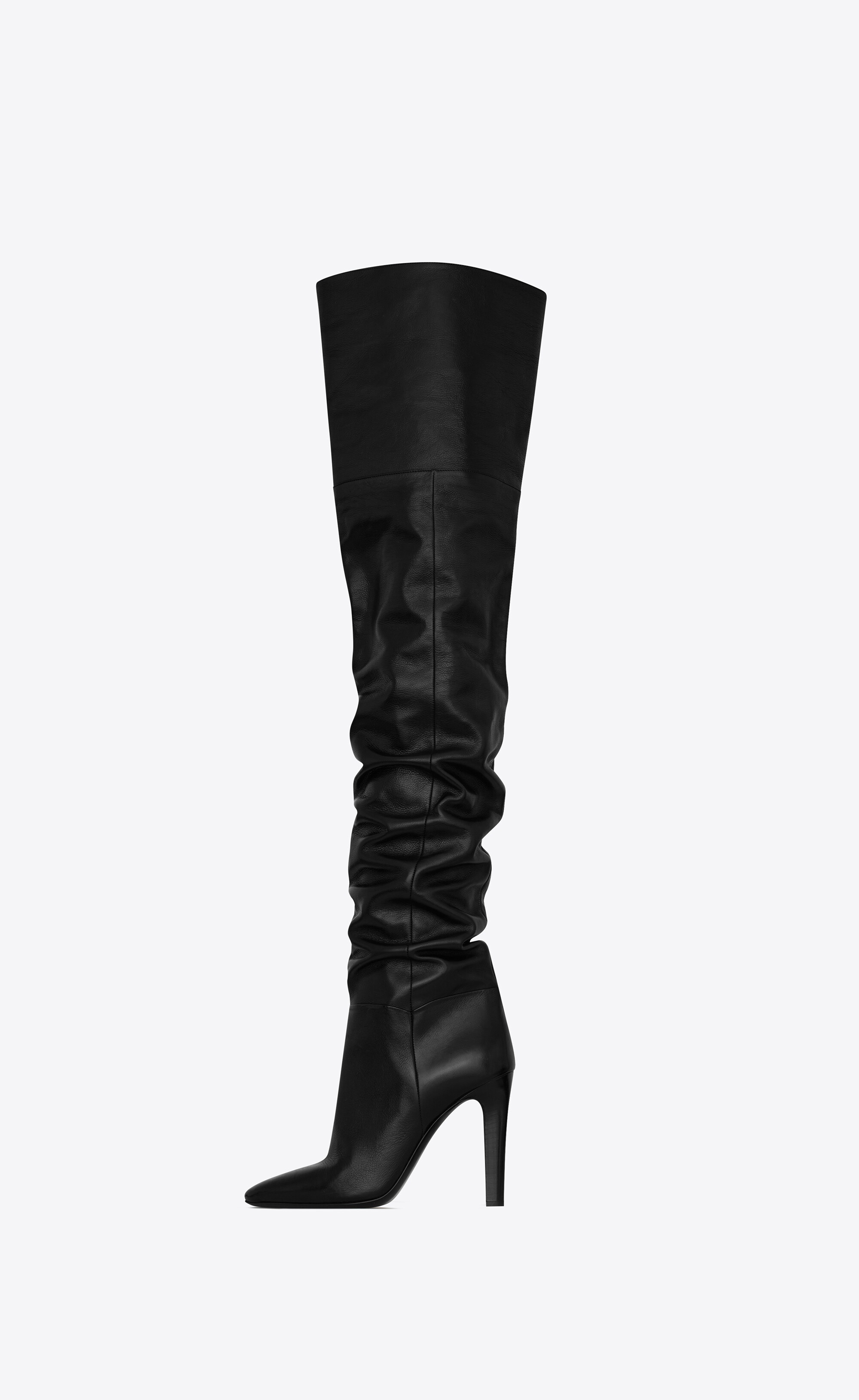 jane over-the-knee boots in shiny grained leather - 4