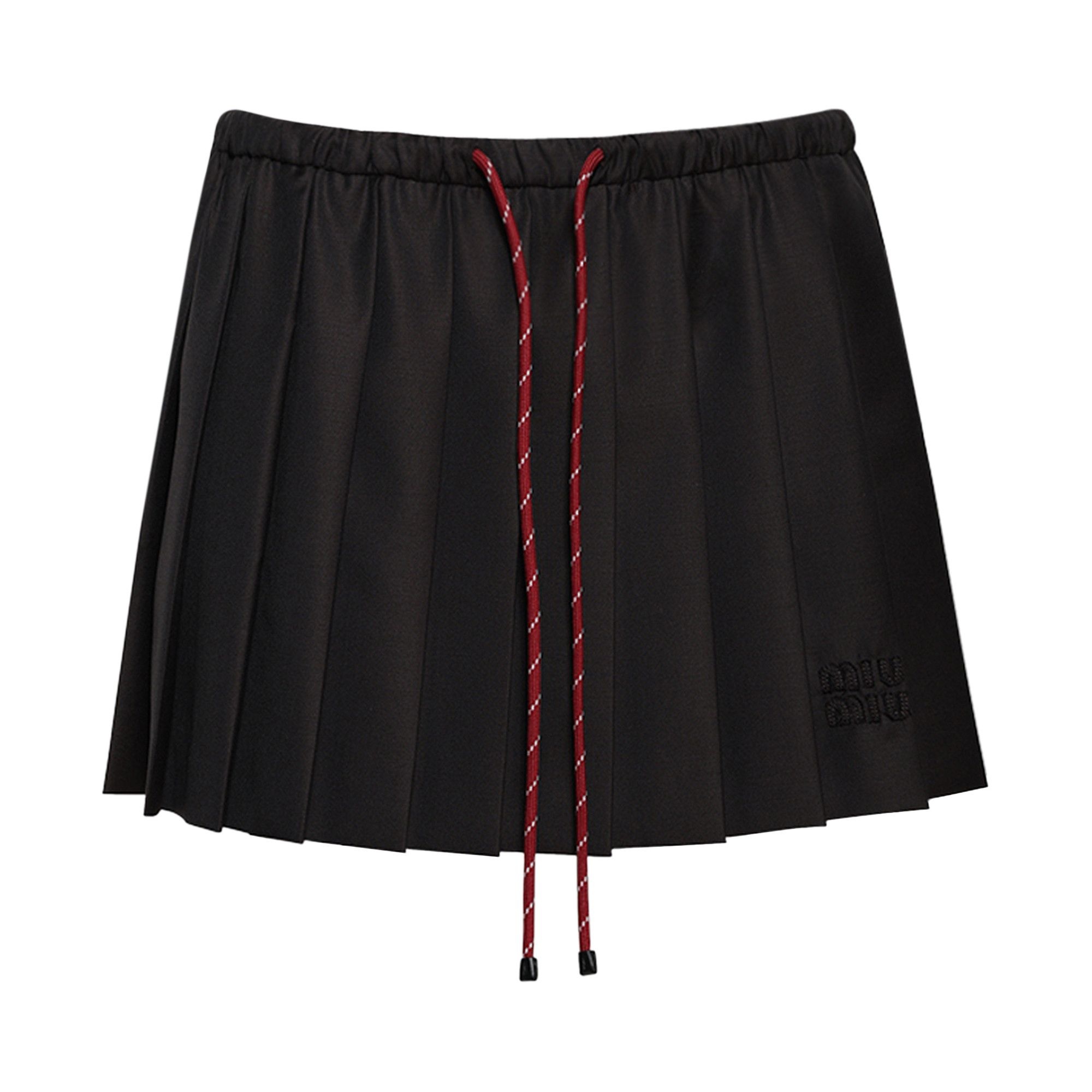Miu Miu Pleated Batavia Skirt 'Ebony' - 1