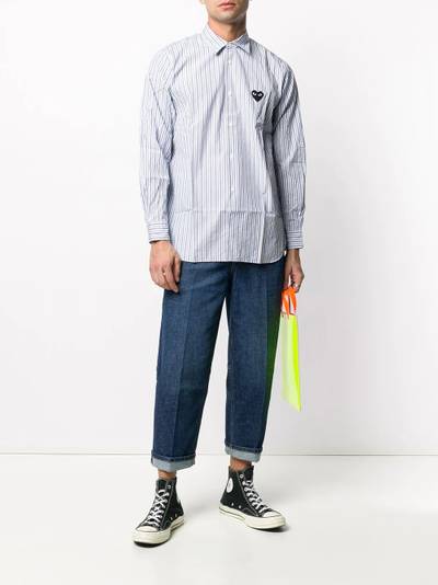 Comme des Garçons PLAY striped crinkled effect shirt outlook