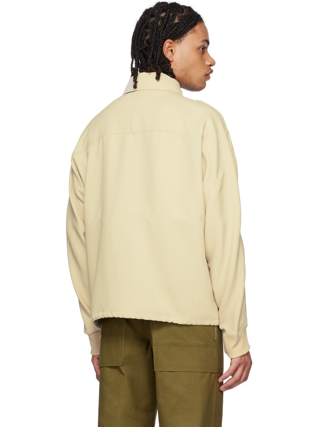 Beige Loose-Fit Half-Zip Sweatshirt - 3