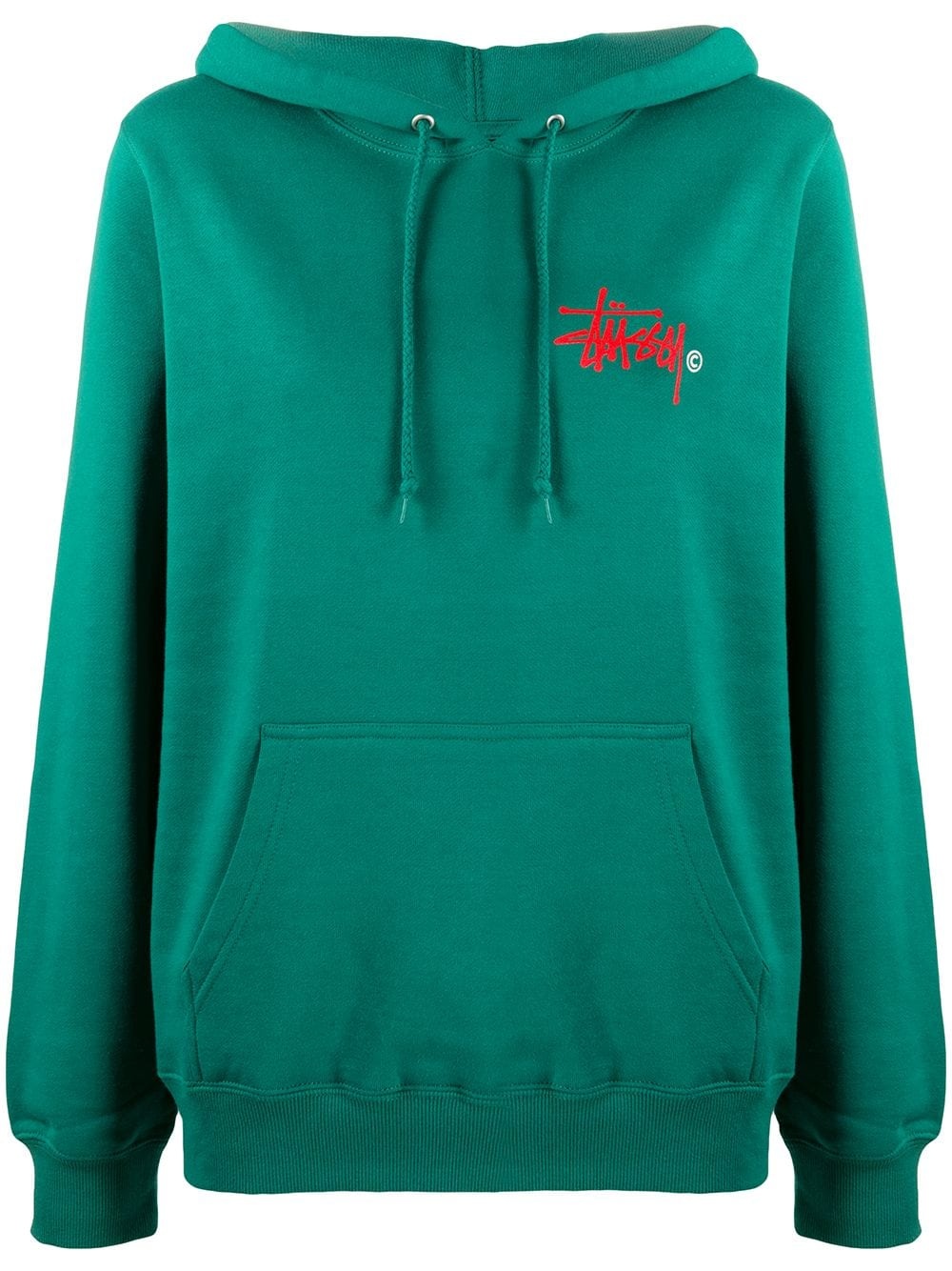 logo print drawstring hoodie - 1