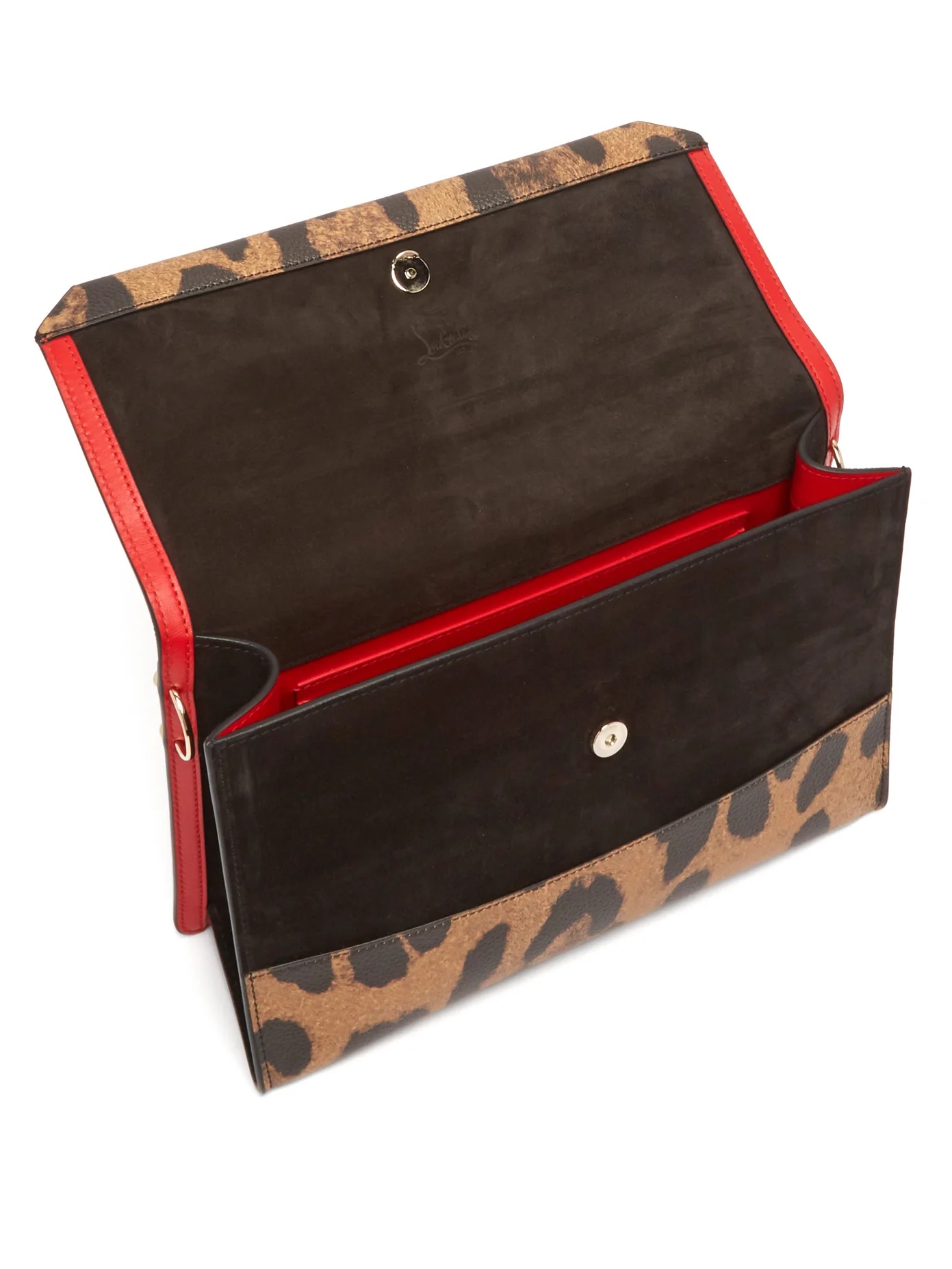 Loubiblues leopard-print leather clutch bag - 4