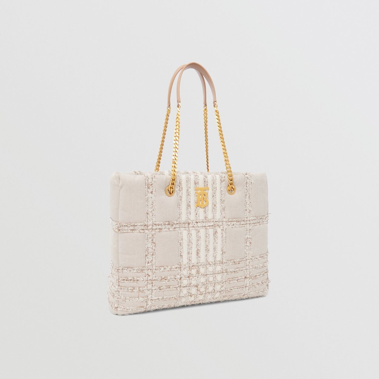 Medium Needle Punch Check Canvas Lola Shopper Bag - 7