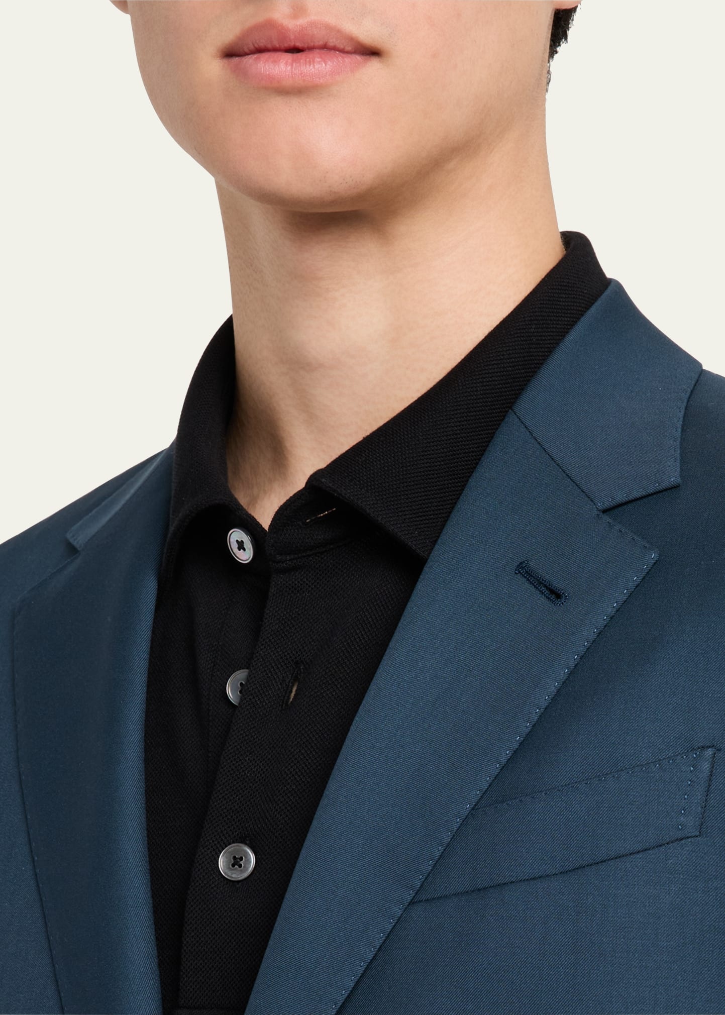 Men's Solid Wool Suit - 5