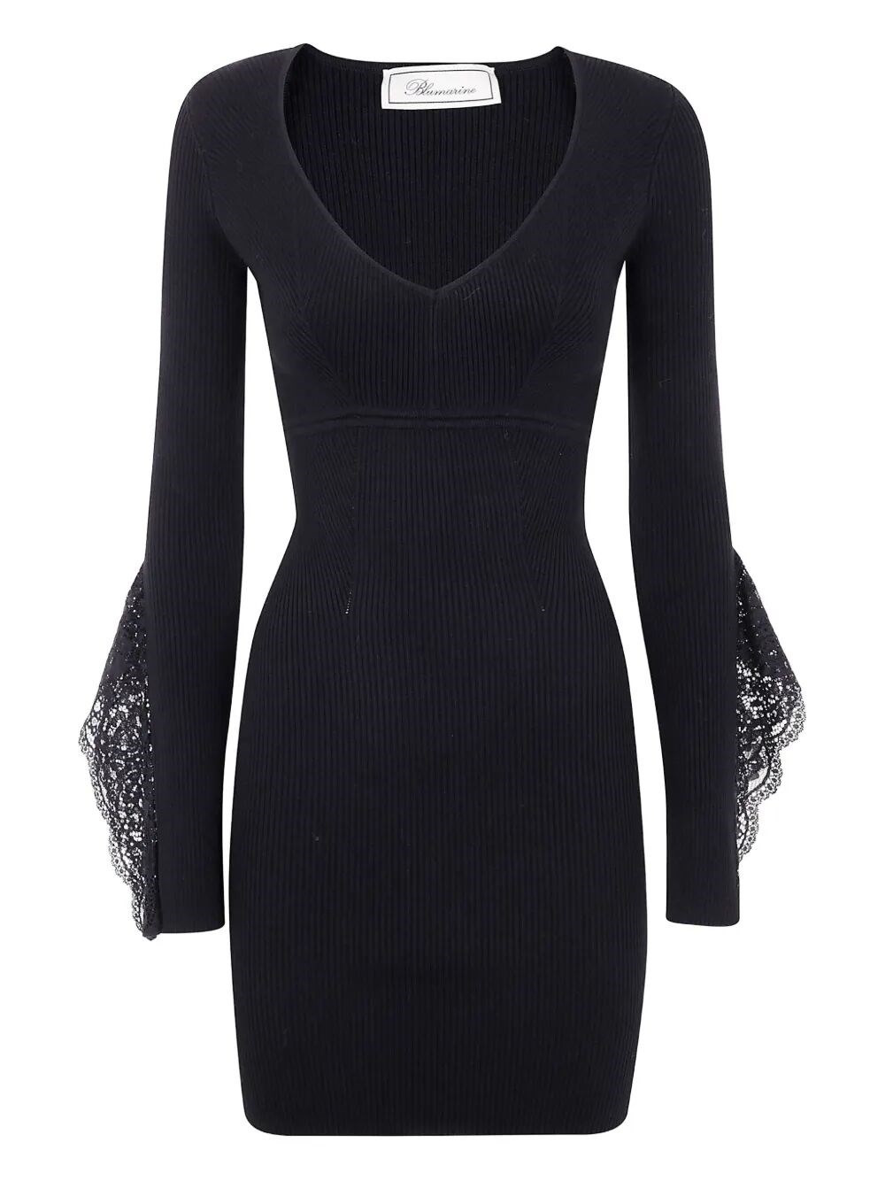 The Knit Insert Lace Dress by Blumarine is a stunning piece in the dress category. Crafted from high - 1