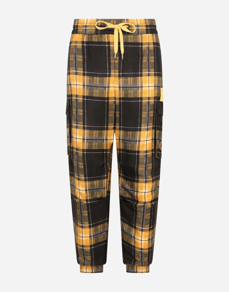 Silk jogging pants with tartan print - 3