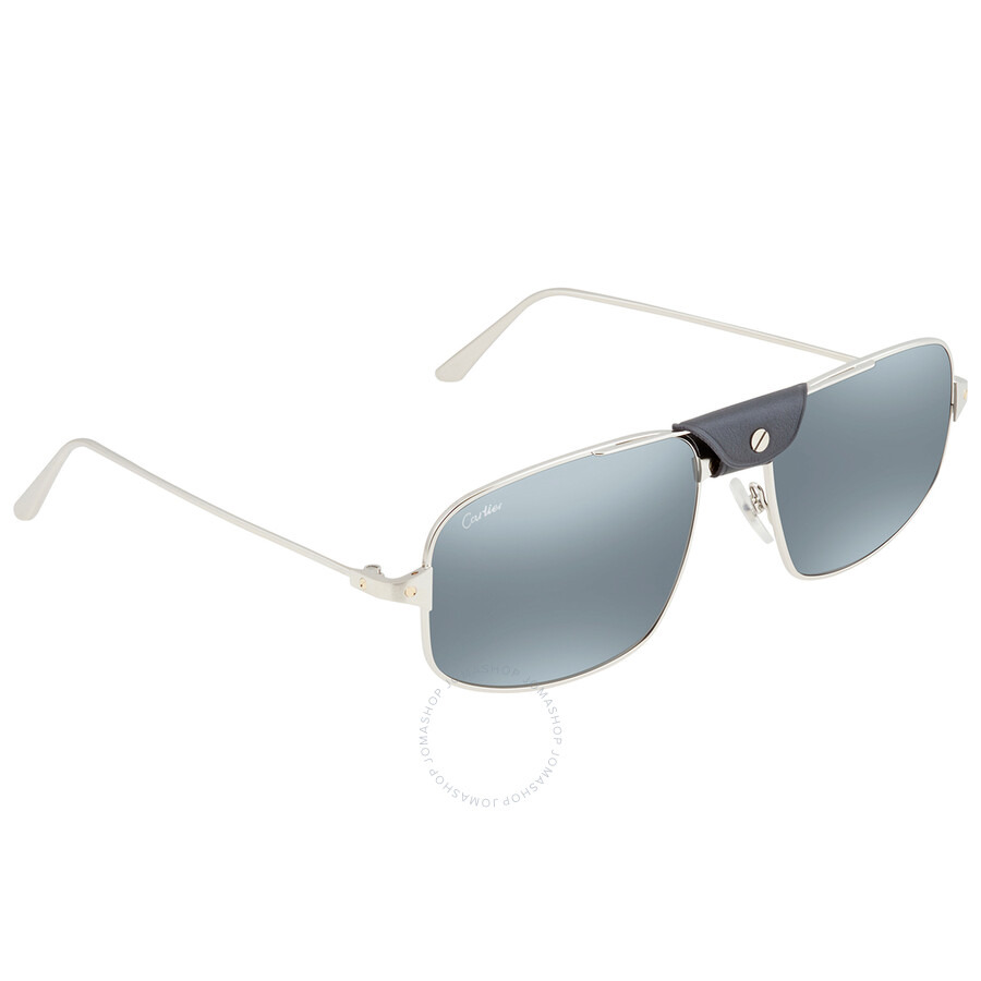 Cartier Santos de Cartier Blue Navigator Men's Sunglasses CT0193S 004 60 - 1
