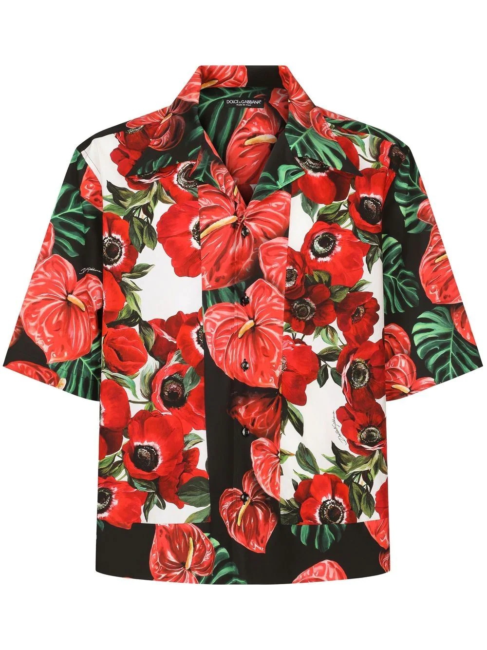 floral-print Hawaii shirt - 1