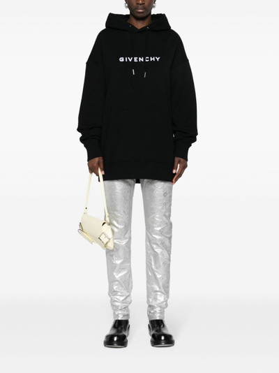 Givenchy logo-flocked cotton hoodie outlook