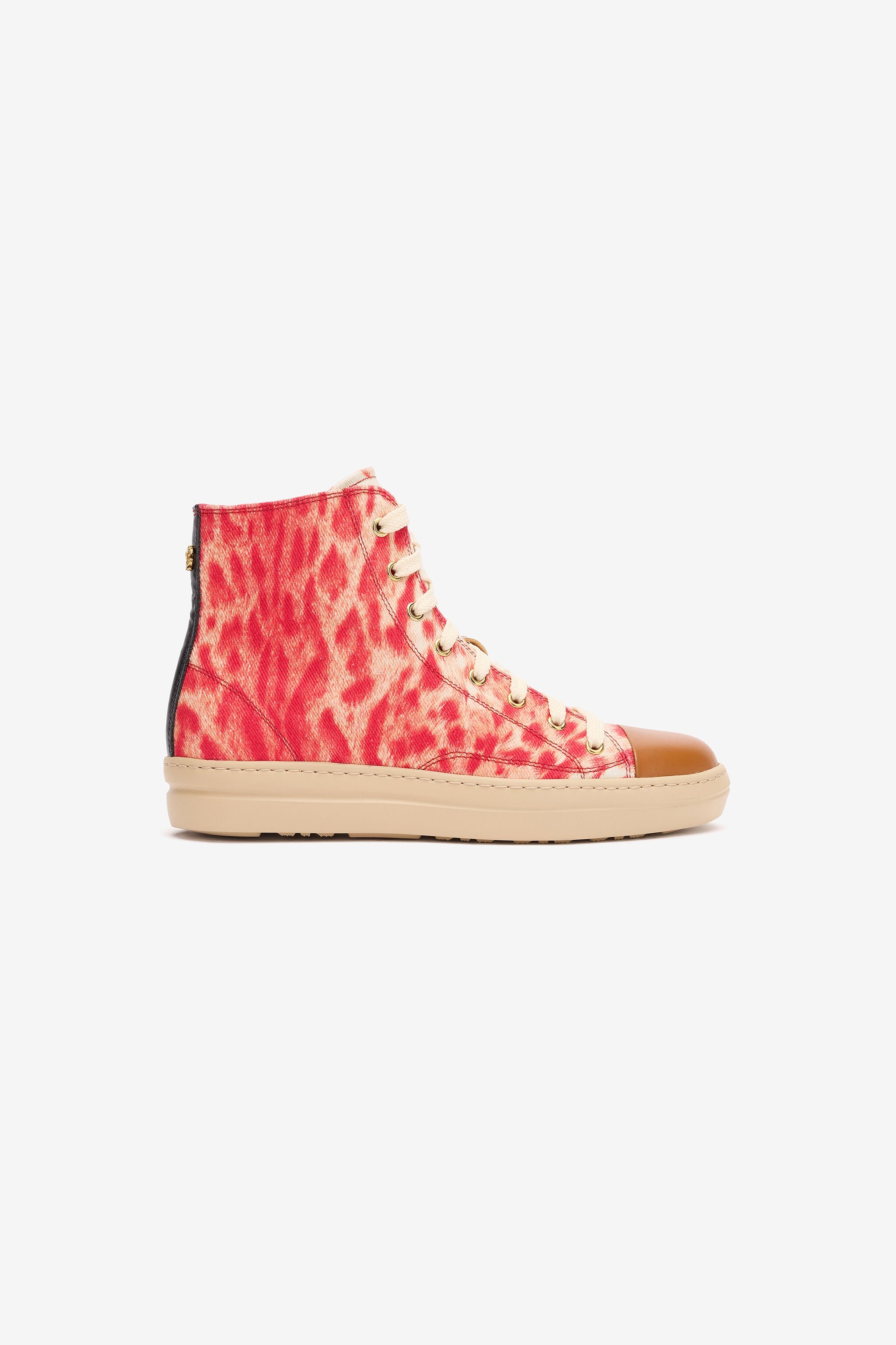 High-Top Sneakers with Zebra Print - 1