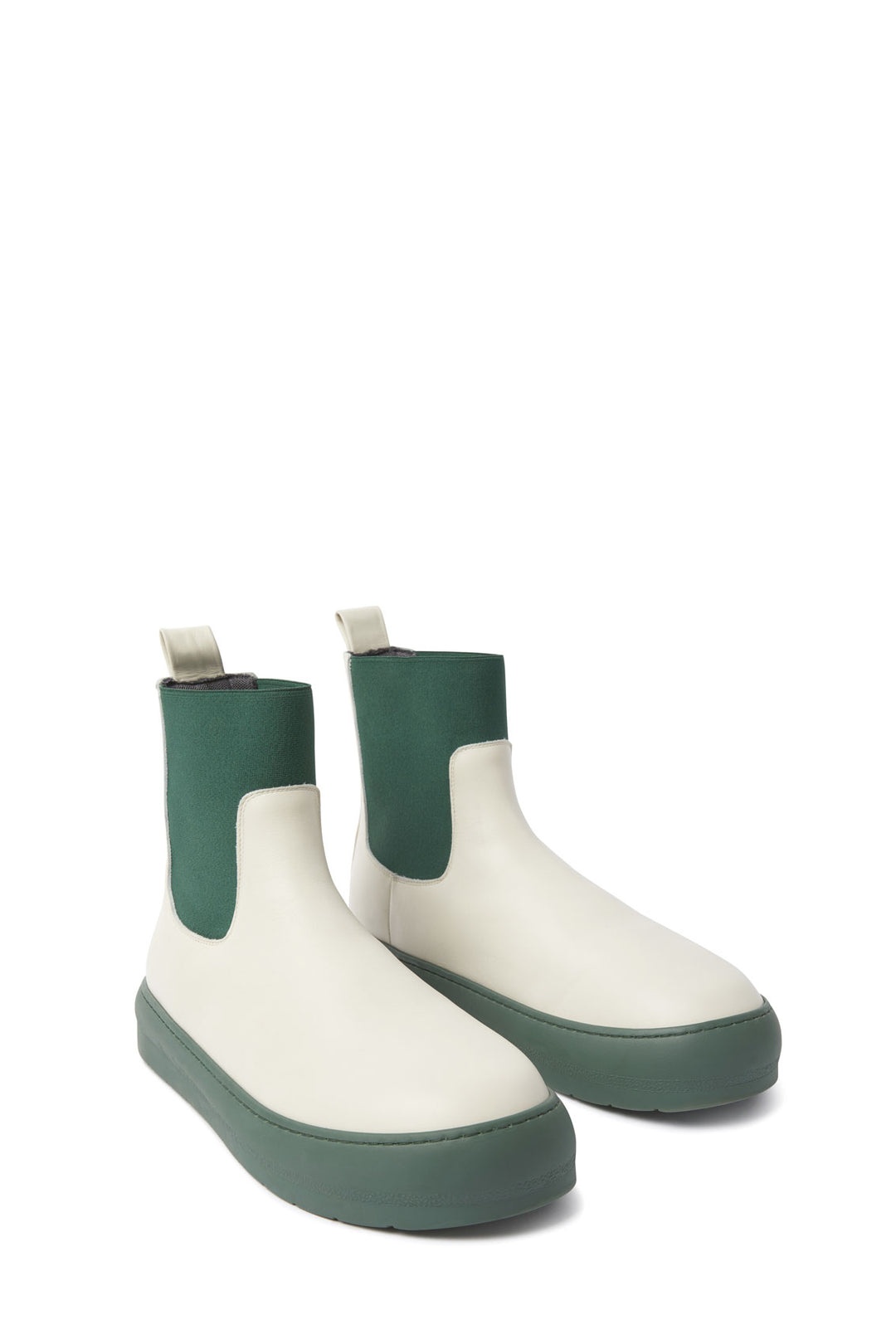 DREAMY ANKLE BOOTS / leather / cream & green - 1