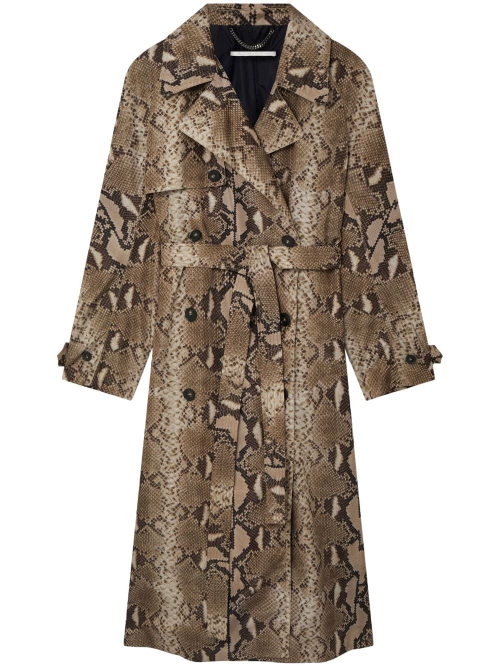 python-print belted trench - 1